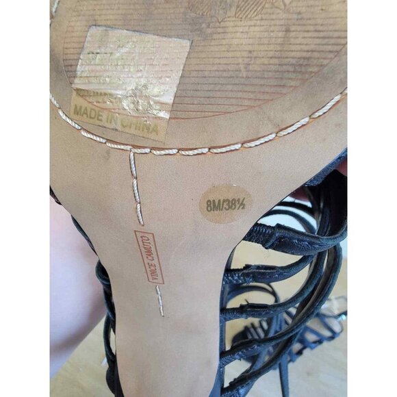 Vince Camuto Renta Leather Strappy Heel 8M US Black 38.5 EUR - Picture 6 of 6